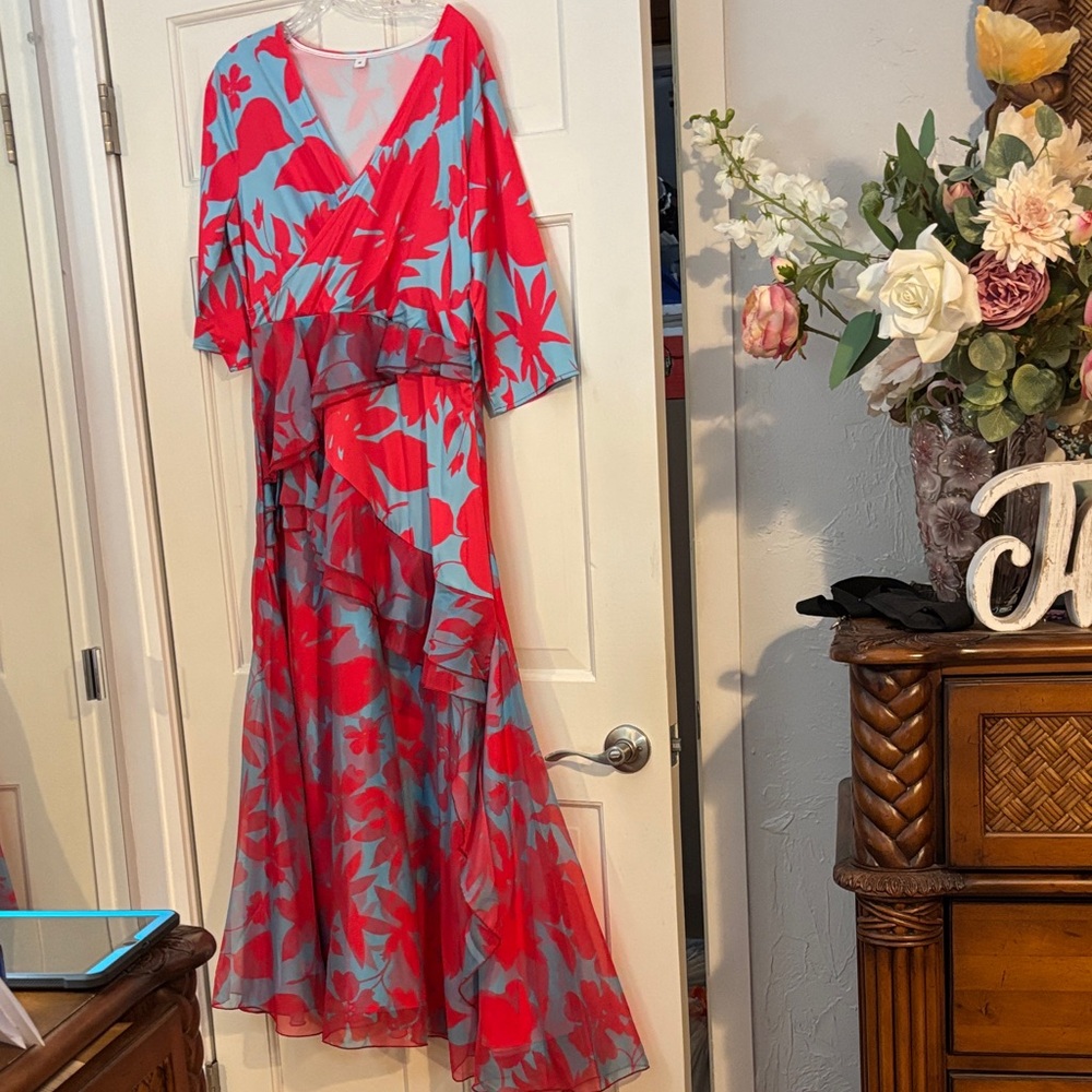 Vibrant Asymmetrical Floral Dress